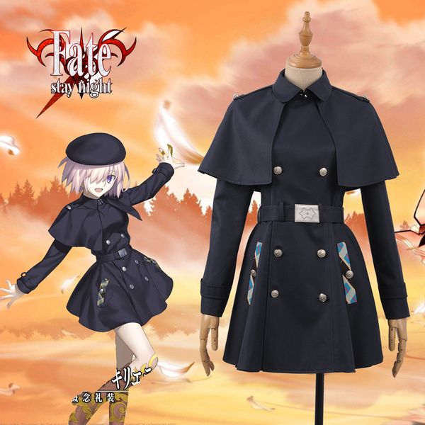 

fate/grand order fgo shielder matthew kyrielite men women halloween christmas uniform outfit cosplay costume dress+hat+belt, Black