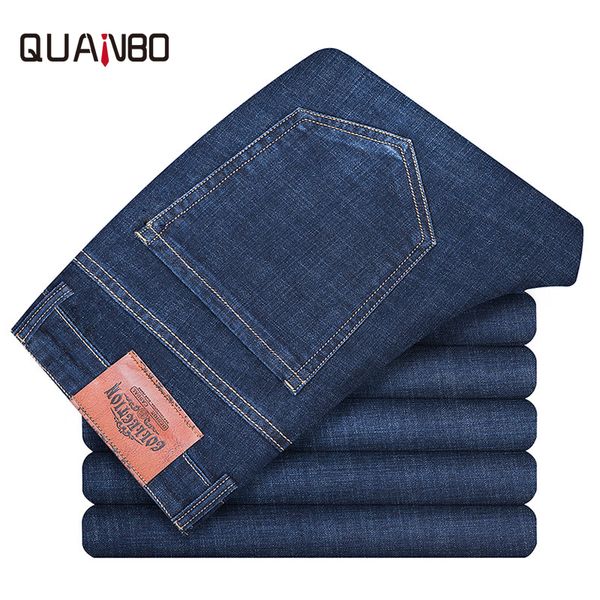 quanbo brand cotton business casual denim jeans 2018 new autumn winter fashion stretch straight slim fit jeans plus size 38 40, Blue
quanbo brand cotton business casual denim jeans 2018 new autumn winter fashion stretch straight slim fit jeans plus size 38 40, Blue