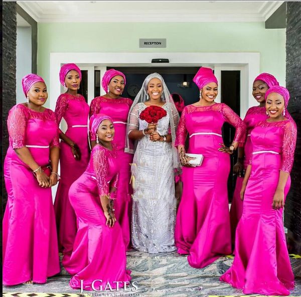 Cheap 3/4 Long Sleeves Sexy Mermaid Bridesmaid Dresses Plus Size Crew African Prom Dresses Long Arabic Party Gowns
Cheap 3/4 Long Sleeves Sexy Mermaid Bridesmaid Dresses Plus Size Crew African Prom Dresses Long Arabic Party Gowns