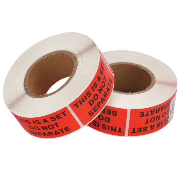 

2 rolls "this is a set do not separate" labels stickers 1"x2" red fba shipping labels 25mm*50mm red warning warning sign