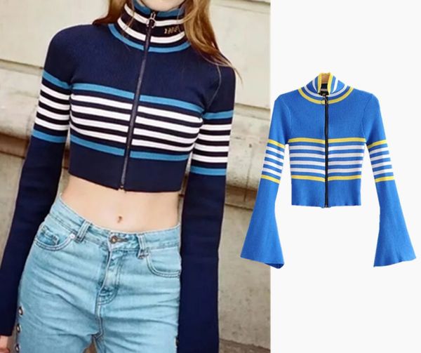 blue navy knitting tunic striped sweater knitting flare sleeve high neck slim cardigan high fashion wear girly crop sweater, White;black
blue navy knitting tunic striped sweater knitting flare sleeve high neck slim cardigan high fashion wear girly crop sweater, White;black