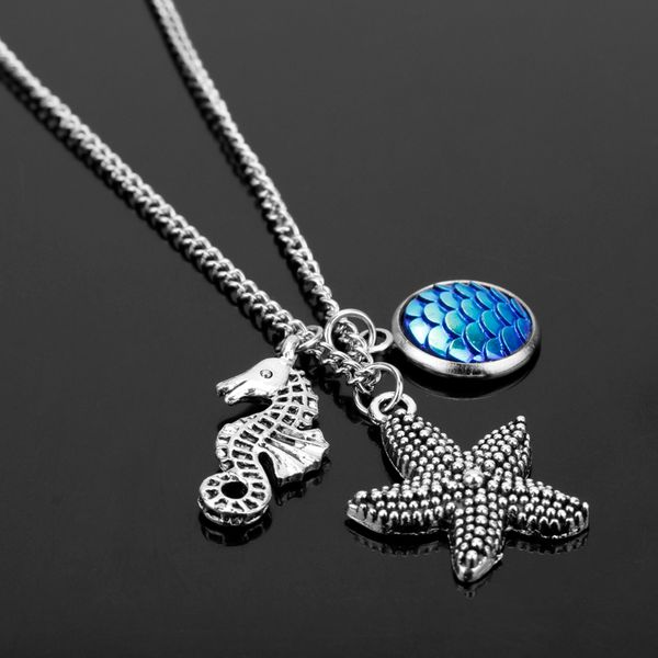 dongsheng fashion cute the little mermaid inspired necklace starfish fish scales cabochon glass charms choker necklaces-30, Silver
dongsheng fashion cute the little mermaid inspired necklace starfish fish scales cabochon glass charms choker necklaces-30, Silver