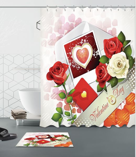 rose love pattern 3d print custom waterproof bathroom modern shower curtain polyester fabric bathroom curtain door mat sets
rose love pattern 3d print custom waterproof bathroom modern shower curtain polyester fabric bathroom curtain door mat sets