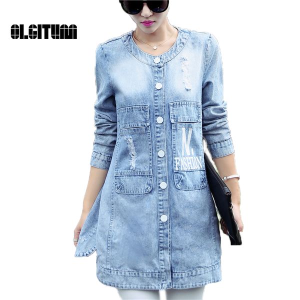 wholesale- autumn & winter women coats long sleeve o-neck letter ripped denim coat frayed women coat plus size long trench jk192, Tan;black
wholesale- autumn & winter women coats long sleeve o-neck letter ripped denim coat frayed women coat plus size long trench jk192, Tan;black