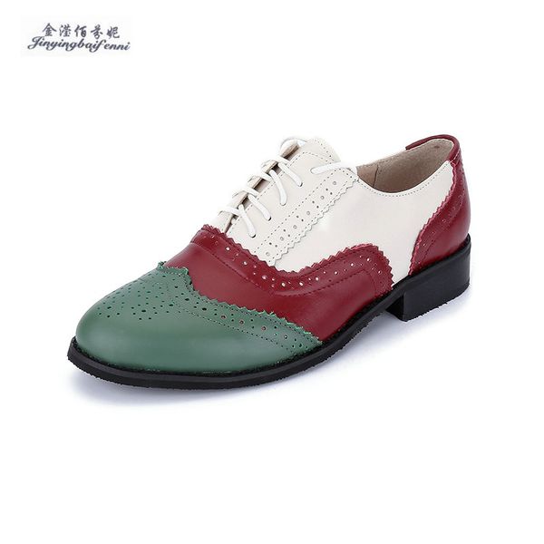 women's shoes nashion bullock oxford shoes for women mixed colors flat lace-up genuine leather ladies leather, Black
women's shoes nashion bullock oxford shoes for women mixed colors flat lace-up genuine leather ladies leather, Black