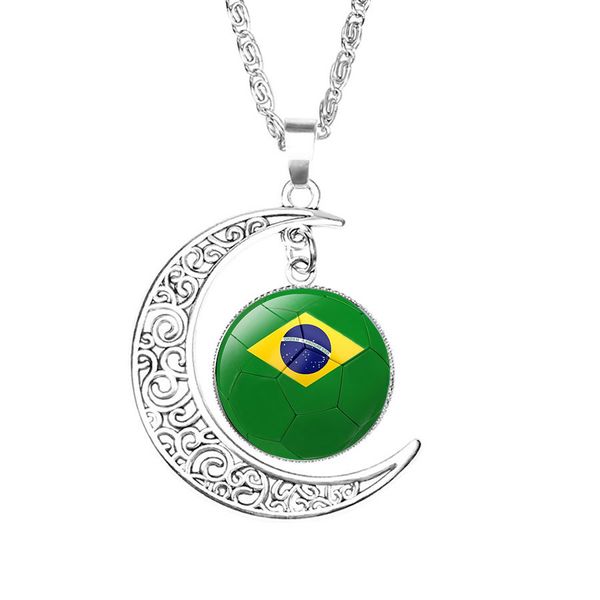 

discount mexico soccer necklace souvenirs,2018 russia world cup fan jewelry,mens national flag football time precious stone crescent pendant