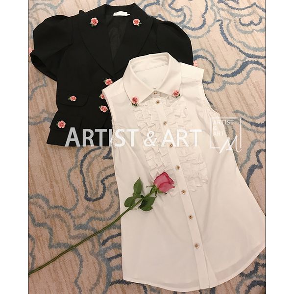svoryxiu 2018 runway custom made summer blouse women's luxurious diamonds rose button high end white cotton shirts
svoryxiu 2018 runway custom made summer blouse women's luxurious diamonds rose button high end white cotton shirts
