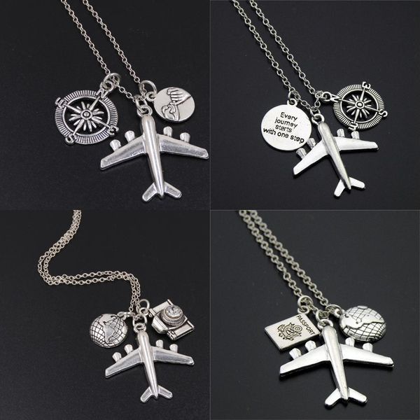 1pc "every journey starts with one step" words compass airplane necklace camera jewelry gift flight pilot travel necklace, Silver
1pc "every journey starts with one step" words compass airplane necklace camera jewelry gift flight pilot travel necklace, Silver