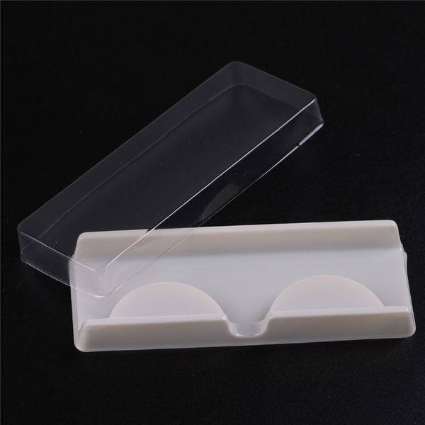 packing box for eyelash blank eyelashes plastic packaging transparent lid white tray wholesales(100sets/lot)