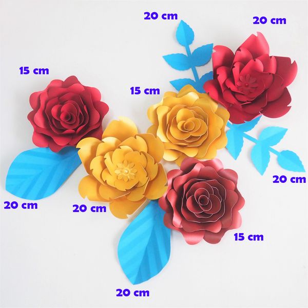 DIY Giant Paper Flowers Artificial Flowers Fleurs Artificielles Backdrop Rose 5CS+ 4 Leave Wedding Party Decor Nursery Mix Color
DIY Giant Paper Flowers Artificial Flowers Fleurs Artificielles Backdrop Rose 5CS+ 4 Leave Wedding Party Decor Nursery Mix Color