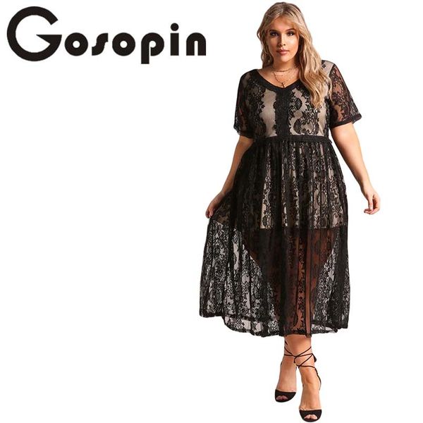 gosopin plus size floral lace flared midi dress short sleeve 5xl high waist woman dresses autumn office hollow out lc610513, White;black
gosopin plus size floral lace flared midi dress short sleeve 5xl high waist woman dresses autumn office hollow out lc610513, White;black