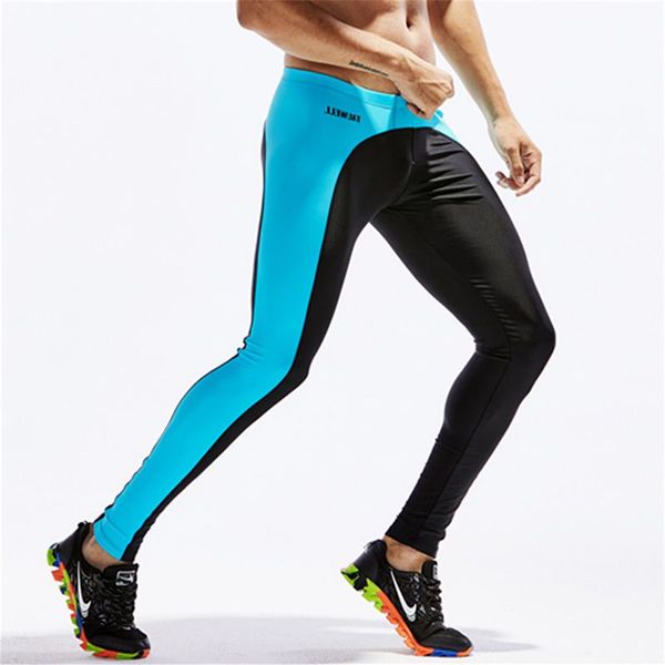 man sports tights fitness patchwork compression pants running tights men leggings training tight athletic quick dry, Black;blue
man sports tights fitness patchwork compression pants running tights men leggings training tight athletic quick dry, Black;blue