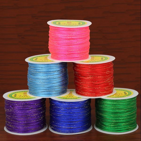 multi colors chinese knot cord with gold line string cord 2mm dia, 1roll(100yards/roll) for diy stitching craft making, Black;white
multi colors chinese knot cord with gold line string cord 2mm dia, 1roll(100yards/roll) for diy stitching craft making, Black;white