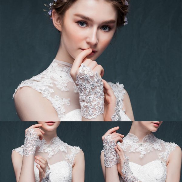 lace rhinestone bridal gloves short wrist length sequins fingerless wedding accessories with ing, White
lace rhinestone bridal gloves short wrist length sequins fingerless wedding accessories with ing, White