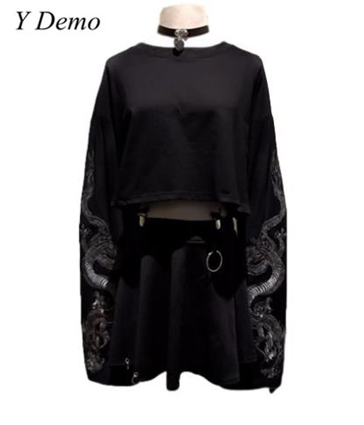 y demo gothic dragon embroidery women's t-shirt long sleeve punk sweatshirt loose short girl crush t-shirts, White
y demo gothic dragon embroidery women's t-shirt long sleeve punk sweatshirt loose short girl crush t-shirts, White