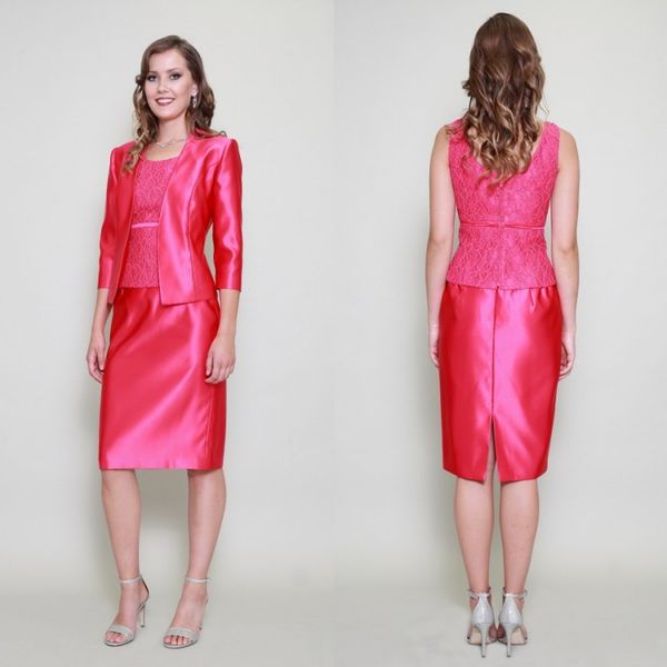 three pieces mother of the bride dresses 3/4 long sleeve lace jewel neck mother of groom dresses plus size gowns for mom, Black;red
three pieces mother of the bride dresses 3/4 long sleeve lace jewel neck mother of groom dresses plus size gowns for mom, Black;red