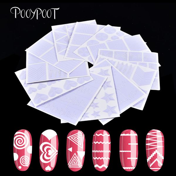 pooypoot 12pcs nail sticker hollow nail art form style stickers transfer guide template french diy stencil decals styling tools, Black
pooypoot 12pcs nail sticker hollow nail art form style stickers transfer guide template french diy stencil decals styling tools, Black