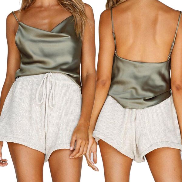 2018 fashion women backless camisole spaghetti sleeveless camis party feminino, White
2018 fashion women backless camisole spaghetti sleeveless camis party feminino, White