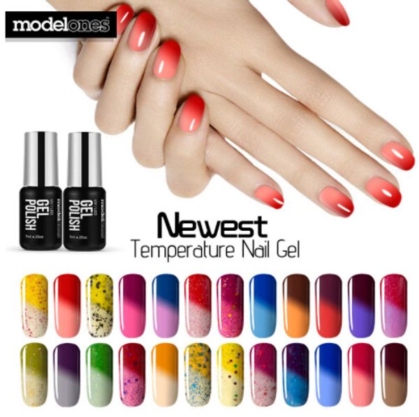 7 ml thermique temperature changement couleur nail gel polish soak off uv caméléon gel polish nail led polonais chaude jaune gel, Red;pink