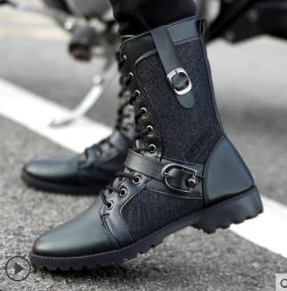 leather boots men uniform basic motorcycle boots men mid calf punk rock black shoes botas hombre size 39--44
leather boots men uniform basic motorcycle boots men mid calf punk rock black shoes botas hombre size 39--44
