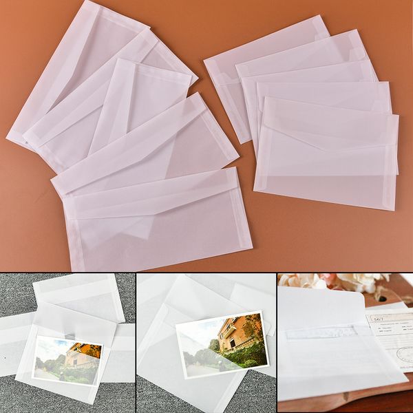 5pcs/pack 2 size translucent envelope message card letter storage paper gift stationery school supplies material: sulfur paper
5pcs/pack 2 size translucent envelope message card letter storage paper gift stationery school supplies material: sulfur paper