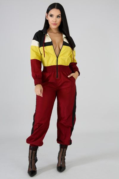 2018 new sporty pathwork overalls for women jumpsuits zippers hooded long sleeve long romper pants for women, Black;white
2018 new sporty pathwork overalls for women jumpsuits zippers hooded long sleeve long romper pants for women, Black;white