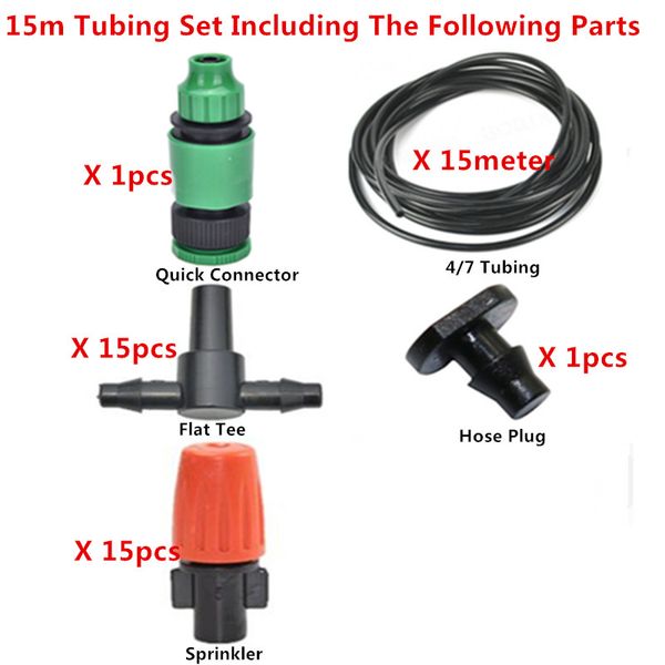 15m automatic micro drip irrigation system adjustable dripper faucet sprinkler spray self watering kits for garden flowers bw03
15m automatic micro drip irrigation system adjustable dripper faucet sprinkler spray self watering kits for garden flowers bw03