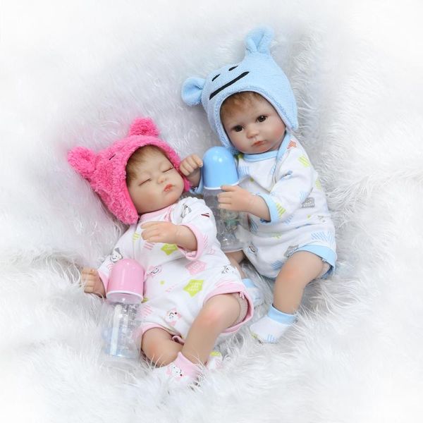 

2017 twins bebe reborn 42cm silicone reborn dolls lifelike newborn babies toys soft touch bebe toys bonecas reborn de silicona