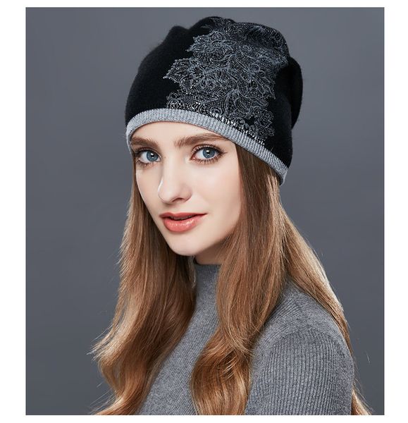 women's winter hat knitted wool beanies female fashion flower print skullies casual outdoor ski caps thick warm hats, Blue;gray
women's winter hat knitted wool beanies female fashion flower print skullies casual outdoor ski caps thick warm hats, Blue;gray