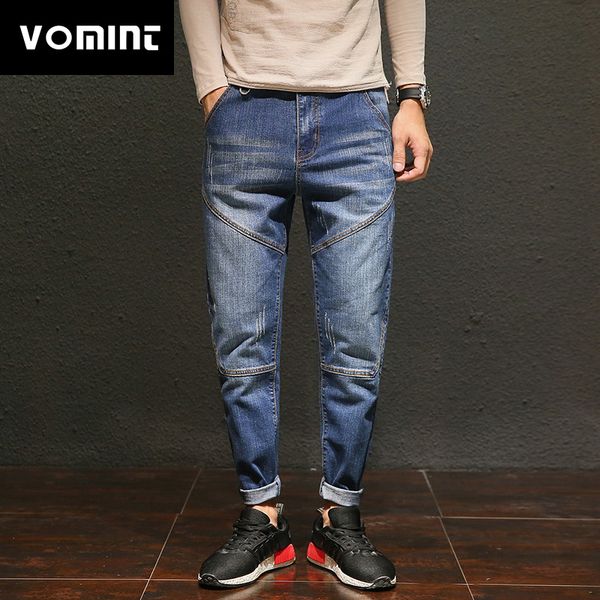 vomint 2018 new mens jeans moustache effect cotton halen pants stitching solid wash distressed jeans casual pant hlk5505, Blue
vomint 2018 new mens jeans moustache effect cotton halen pants stitching solid wash distressed jeans casual pant hlk5505, Blue