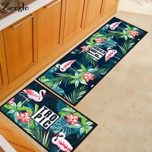 

zeegle flamingo printed doormat kitchen mats non-slip area rug for living room bedroom carpet bedside rugs sofa table floor mats