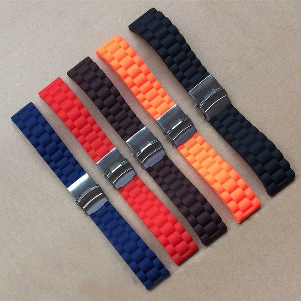1pcs 16 18 20 22 24 mm new silicone rubber stripe watch strap fashion watch band deployment buckle waterproof black watchband, Black;brown
1pcs 16 18 20 22 24 mm new silicone rubber stripe watch strap fashion watch band deployment buckle waterproof black watchband, Black;brown