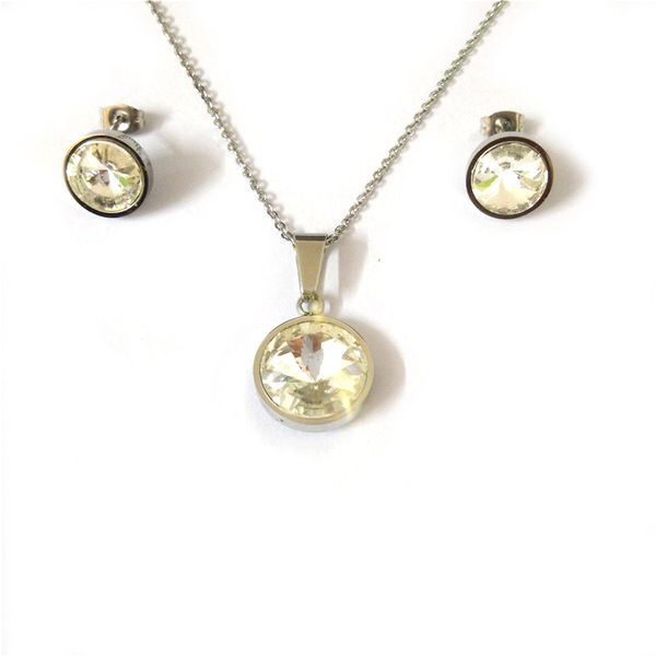 fairladyhood stainless steel jewelry set white zircon pendant necklace and earrings zircon jewelry set for women wedding gift, Silver
fairladyhood stainless steel jewelry set white zircon pendant necklace and earrings zircon jewelry set for women wedding gift, Silver