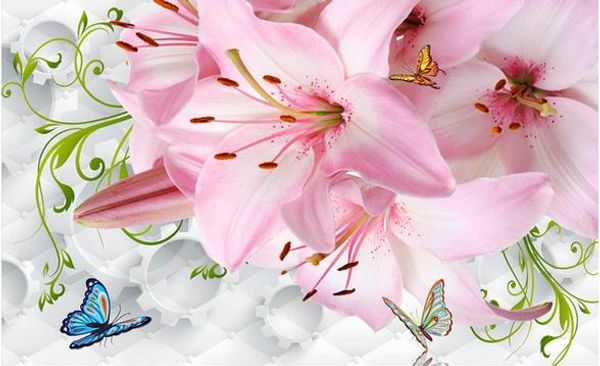 wall papers home decor designers modern minimalist 3d soft pack lily blooming butterfly love flower background wall
wall papers home decor designers modern minimalist 3d soft pack lily blooming butterfly love flower background wall