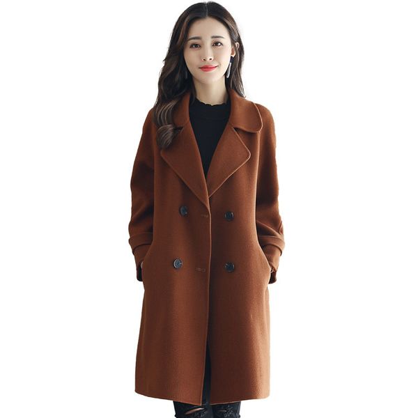 women woolen jackets autumn new loose fashion ladies overcoat long thicken warm outerwear female 2018 winter women coats vs135, Black
women woolen jackets autumn new loose fashion ladies overcoat long thicken warm outerwear female 2018 winter women coats vs135, Black