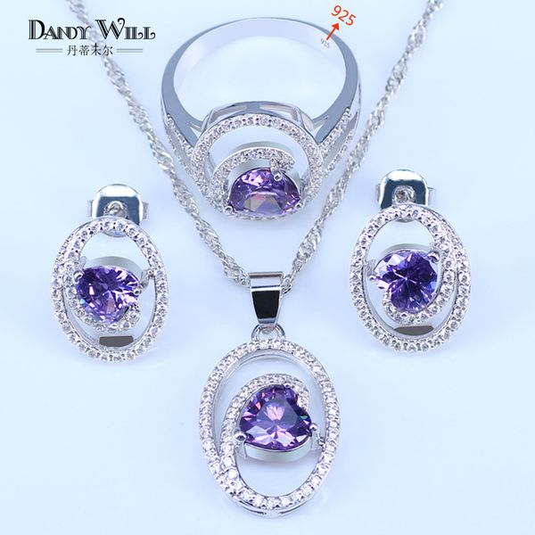 lucky present for lovers purple zircon white crystal 925 mark silver color jewelry sets for women earrings neckalce rings set, Slivery;golden
lucky present for lovers purple zircon white crystal 925 mark silver color jewelry sets for women earrings neckalce rings set, Slivery;golden