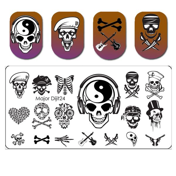 1pc new arrived halloween nail art template plate rock skull series manicure template stamping plate stencil tools, White
1pc new arrived halloween nail art template plate rock skull series manicure template stamping plate stencil tools, White