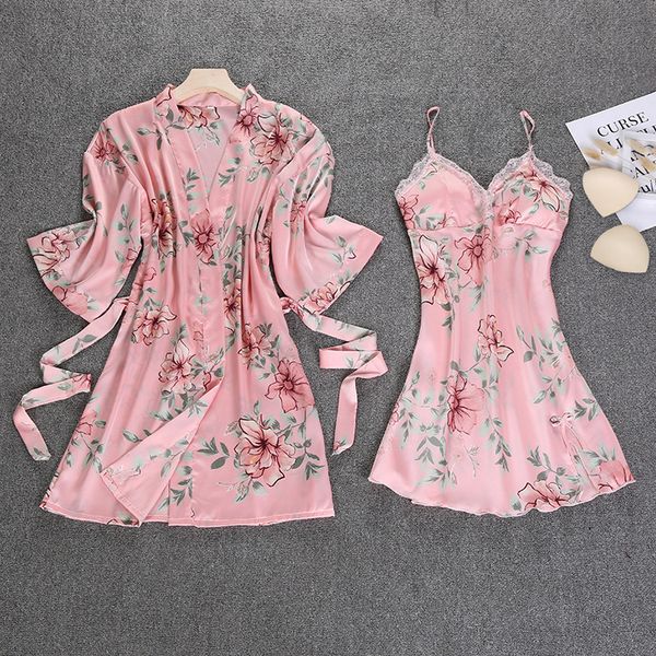 women robe & gown sets flower satin sleepwear female silk lace ladies robe set silk sleep lounge elegant nightdress, Black;red
women robe & gown sets flower satin sleepwear female silk lace ladies robe set silk sleep lounge elegant nightdress, Black;red
