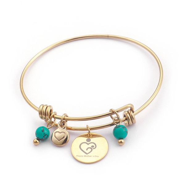 blue beads bangle & bracelet for women 64mm stainless steel heart & letter happy mother's day charm bangle jewelry, Black
blue beads bangle & bracelet for women 64mm stainless steel heart & letter happy mother's day charm bangle jewelry, Black