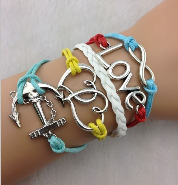 1pcs infinity handmade bracelet.metal charm,wax cord,leather bracelet fashionable jewerlly bracelet b116, Golden;silver
1pcs infinity handmade bracelet.metal charm,wax cord,leather bracelet fashionable jewerlly bracelet b116, Golden;silver