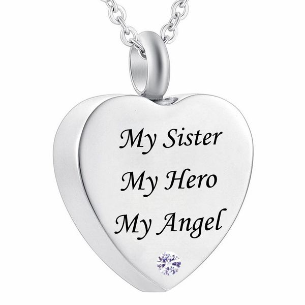 my dad my hero my angel cremation jewelry birthstone crystal memorial urn necklace sister heart pendant funnel fill kit, Silver
my dad my hero my angel cremation jewelry birthstone crystal memorial urn necklace sister heart pendant funnel fill kit, Silver