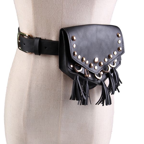 2018 new belt women fashion tide black tassels rivet decoration stitch simple all-match mini-bag belt dual use, Black;brown
2018 new belt women fashion tide black tassels rivet decoration stitch simple all-match mini-bag belt dual use, Black;brown