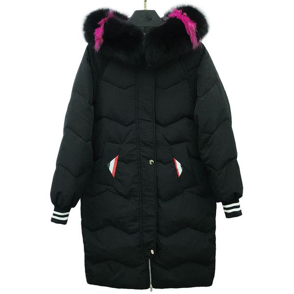 2018 new big fur collar thick down jacket female long section winter slim slimming fashion coat a023, Black
2018 new big fur collar thick down jacket female long section winter slim slimming fashion coat a023, Black