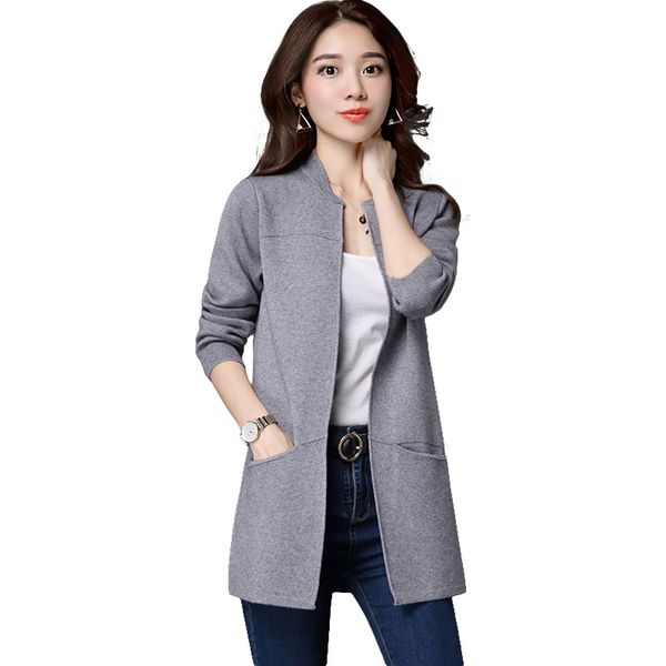 spring autumn new knitted sweater long jacket women loose cardigan coat fashion large size pocket wild female outerwear, White;black
spring autumn new knitted sweater long jacket women loose cardigan coat fashion large size pocket wild female outerwear, White;black