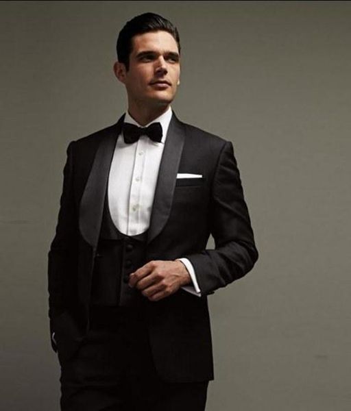 black groom tuxedos custom made shawl lapel groomsmen man business party suits mens wedding suits (jacket+pants+vest+tie, Black;gray
black groom tuxedos custom made shawl lapel groomsmen man business party suits mens wedding suits (jacket+pants+vest+tie, Black;gray