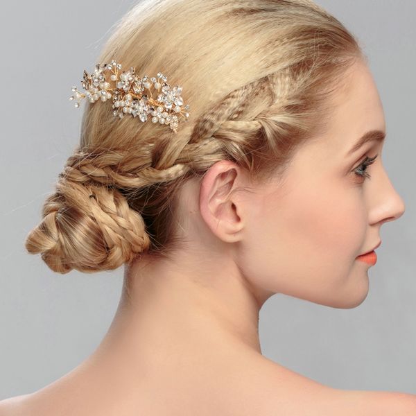 original synoke wedding elegant accessories hair vines golden bridal hair comb with rhinestone pearls beaded headwear 233, Golden;white
original synoke wedding elegant accessories hair vines golden bridal hair comb with rhinestone pearls beaded headwear 233, Golden;white