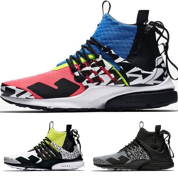 2018 new acronym presto mid men women running shoes blue pink white black grey zapatillas moc 2 sneakers colourful popular casual sock shoes