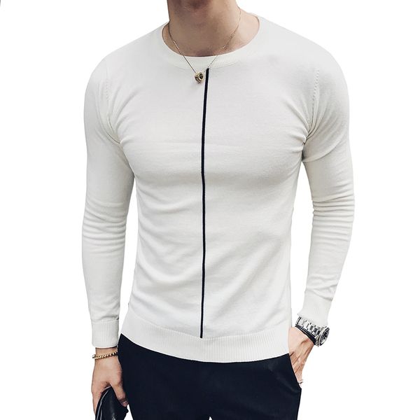 simple stripe sweater men vintage slim fit black white solid male sweater trui heren pull homme men pullover, White;black
simple stripe sweater men vintage slim fit black white solid male sweater trui heren pull homme men pullover, White;black