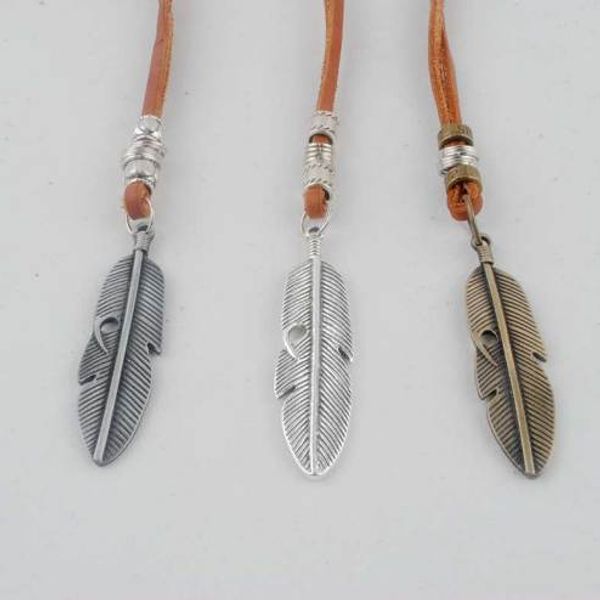 new collares necklaces & pendants cool rock feathers pendant genuine leather long chain necklace vintage design men necklaces, Silver
new collares necklaces & pendants cool rock feathers pendant genuine leather long chain necklace vintage design men necklaces, Silver