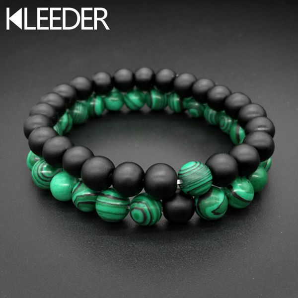 kleeder 2 pcs/set lovers' bracelet black green malachite stone beaded bracelet for women men couple adjustable fashion jewelry
kleeder 2 pcs/set lovers' bracelet black green malachite stone beaded bracelet for women men couple adjustable fashion jewelry